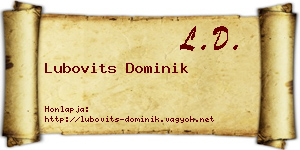 Lubovits Dominik névjegykártya