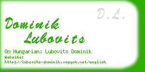 dominik lubovits business card